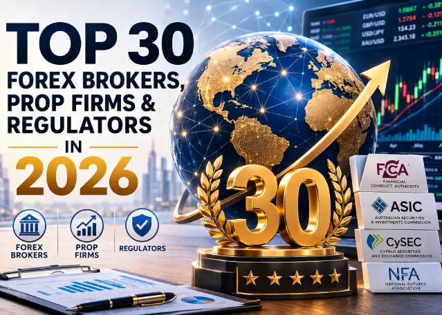 Top 30 Forex Brokers & Prop Firms Regulators in 2026
