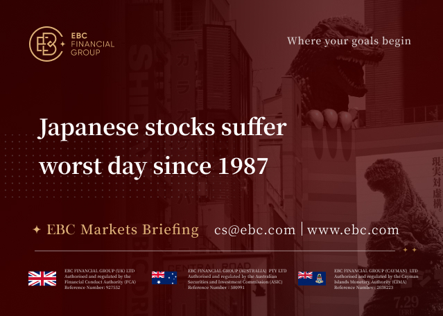 EBC Markets Briefing | Japanese stocks suffer worst day since 1987