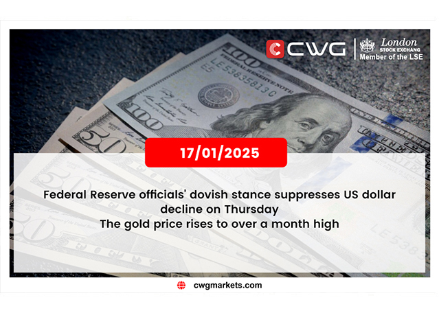 Federal Reserve officials' dovish stance suppresses US dollar decline on Thursday The gold price rises to over a month high