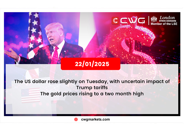 The US dollar rose slightly on Tuesday, with uncertain impact of Trump tariffs The gold prices rising to a two month high