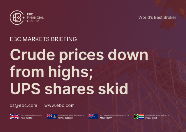 ​EBC Markets Briefing | Crude prices down from highs; UPS shares skid