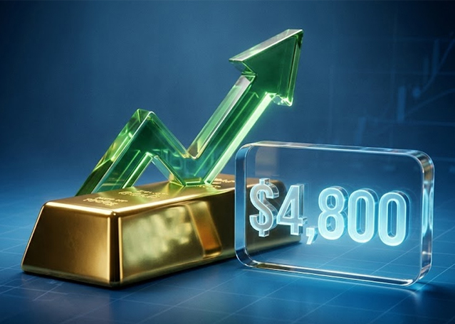 Today Technical Analysis: Gold Breaks $4,800 Barrier, Rallying Over 2% as Momentum Accelerates