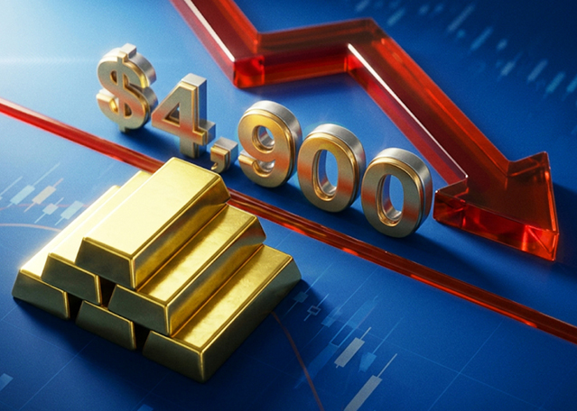 Today Technical Analysis: Gold prices drop as the precious metal faces resistance near $4,900 level