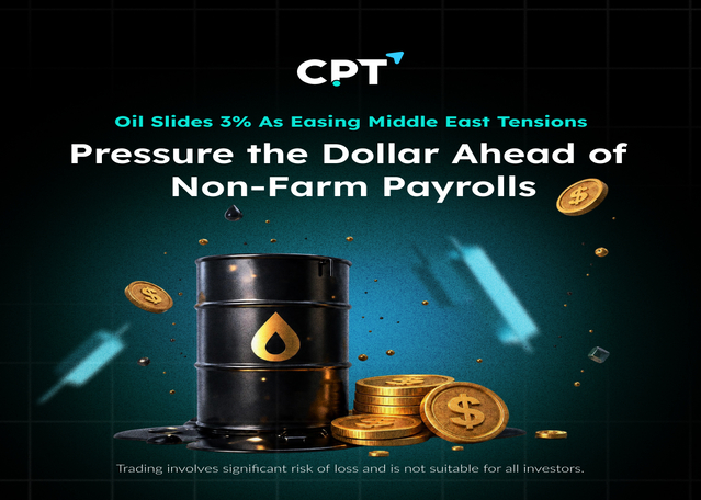 Oil Slides 3% as Easing Middle East Tensions Pressure the Dollar Ahead of Non-Farm Payrolls